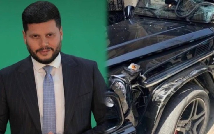 Zaur Kamal ağır qəzaya düşdü: Avtomobili yararsız haldadır (FOTO)